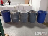 5 Rubbermaid Large Trash Cans