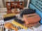 Assorted Wooden Hair Brushes and Cosmetic Bags