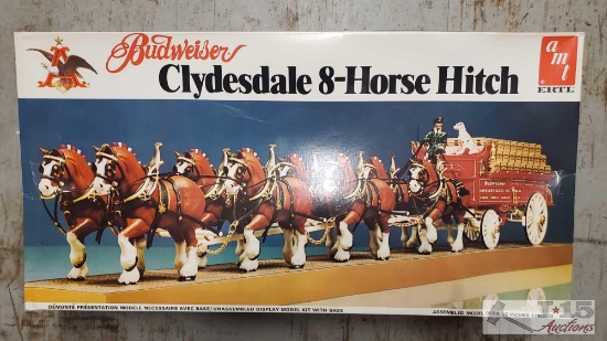 Vintage AMT ERTL Budweiser Clydesdale 8-Horse Hitch Model 6716