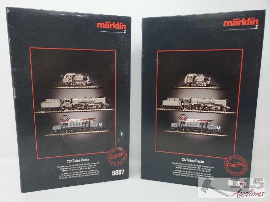 2 Marklin Mini-Club Z Scale 750 Years of Berlin Locomotive Set- 8887