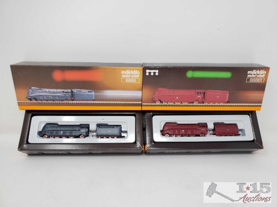 Two Marklin Mini-Club Z Club Streamline Locomotive Train Sets - 8886, 88861