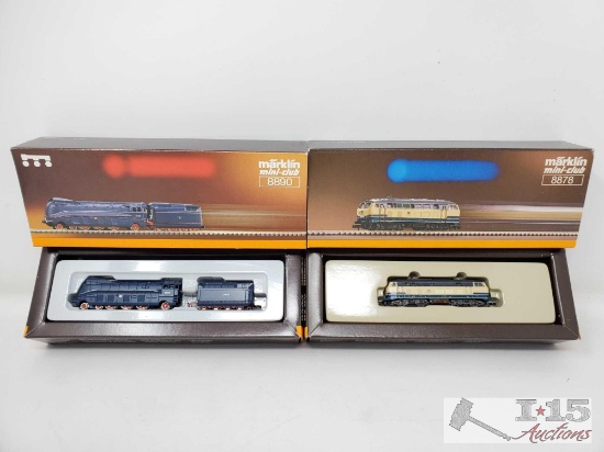 Two Marklin Mini-Club Z Scale Locomotive Train Sets - 8890, 8878