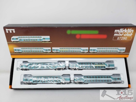 Marklin Mini-Club Z Scale Four Double Deck Passenger Car Train Set - 87290