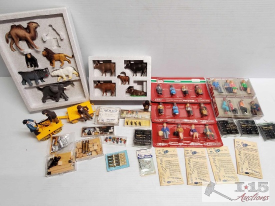 Assorted Train Accessories Including Passangers, Animals and More