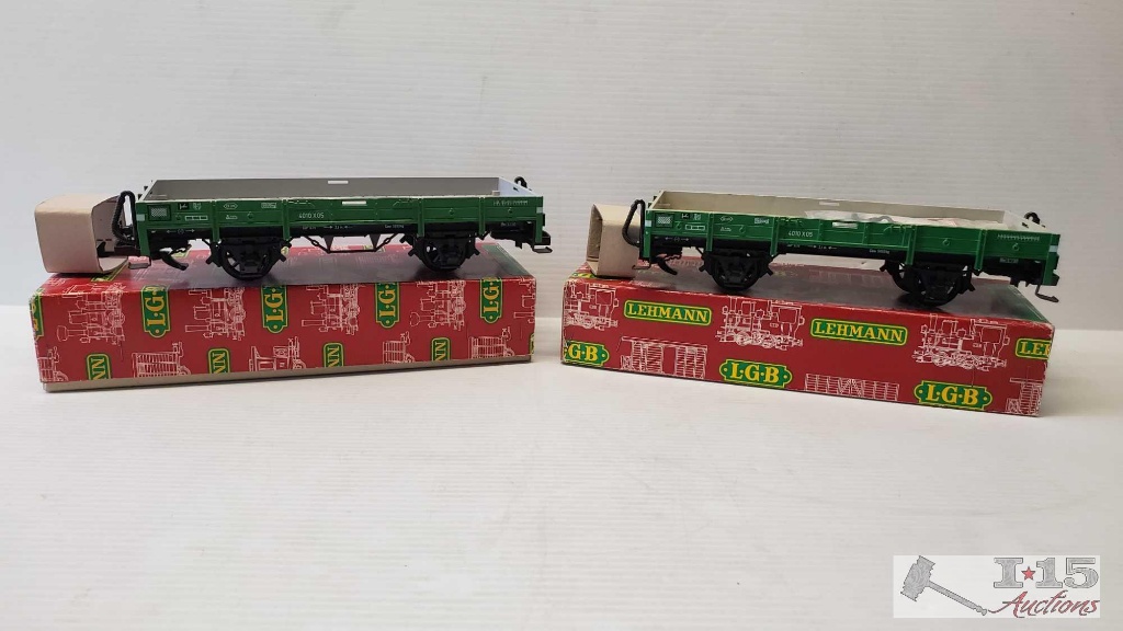5 LGB Lehmamm G Scale Train Tipper Ore Cars and Flat Wagons- 4043 4010 |  Online Auctions | Proxibid