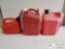 Three Plastic Gas Cans 1 - 2 1/2gal