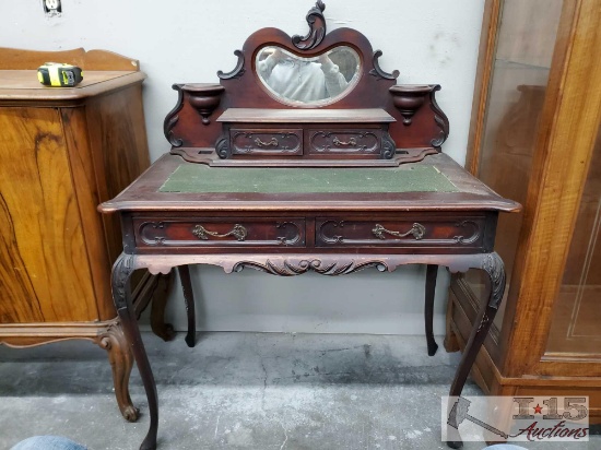 Antique Vanity Dresser w/ 4 Drawers and Mirror
