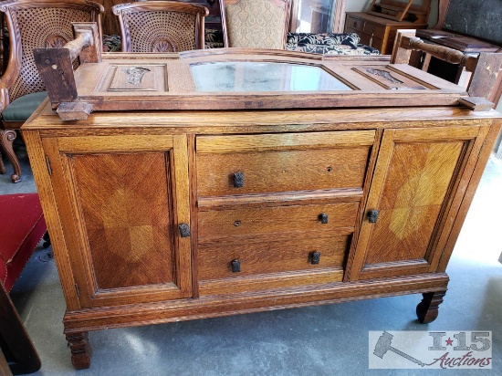 Antique Wood Dresser w/ Mirror