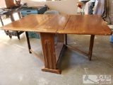 Antique Folding Wood Dining Table