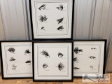 4 Framed Michael Powell Fishing Lure Prints