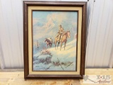 Vintage Framed Olaf Wieghorst Limited Edition Canvas Print