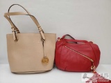 2 Michael Kors Purses- One Red and One Tan