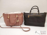 Two Michael Kors Purses - One Leather Dusty Rose and One Black