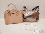 2 Michael Kors Purses- One Leather Ballet and One Silver with Dust Bag