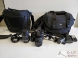 Canon EOS Rebel XTi, EFS 18-55mm & 55-250mm Lenses, Two Bags