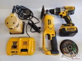 DeWalt Drill Driver, Cut-off tool, Sander, Charger, Battery and Cut-off wheels