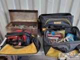 Various Hand Tools, Tool Box, 4 Carry Bags