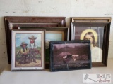 Eight Pieces of Various Wall Art