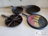 4 Cast Iron Pans