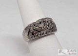 .925 Sterling Silver Diamond Ring 6.5g