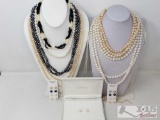 Assorted Pearl Necklaces and Earrings