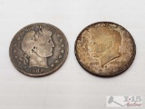 1968 Kenndy Half Dollar and 1900 Liberty Head Dollar