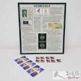 2015 Nebraska State Denver and Philadelphia Mint Coins and Forever Stamps