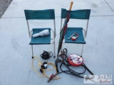 Home Essentials; Umbrellas, Folding Chairs, Jumper Cables, PSI Gauge, Tether Cords,