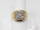 14k Gold Diamond Ring, 10.7g