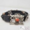 Native American Soild Sterling Silver Coral Concho Belt, Weighs Approx 493.9g