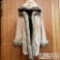 Womens Pamela McCoy Fur Coat with Hood, 1X