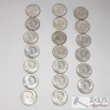 20 1964 Kennedy Silver Half Dollars, Weighs Approx 250.0g
