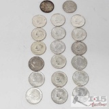 20 1964 Kennedy Silver Half Dollars, Weighs Approx 249.5g