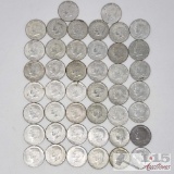 44 40% Silver Kennedy Half Dollars, Weighs Approx 508.9g