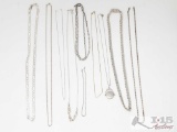 10 Sterling Silver Necklaces, 121.8g