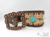 Double D Ranch Belt with Turquoise