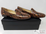 Authentic Naturalizer Emiline Tan Snake Leather Flats