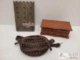 Jewelry Display, Jewelry Box with Costume Jewelry and a Studded Fanny Pack