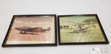 2 Picture Frames With 1 Airplane, 1 Helicopter
