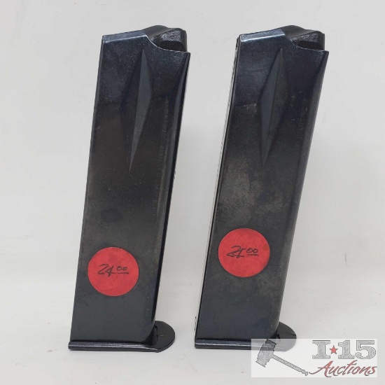 2 Unmarked .9mm 13 Round Magazines