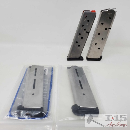 Four .45 Cal 10 Round Magazines
