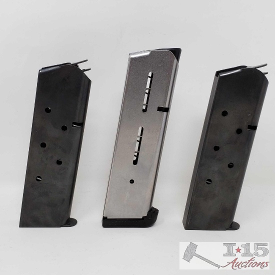 2 Colt .45 Auto and Wilson Combat .45 10 Round Magazines