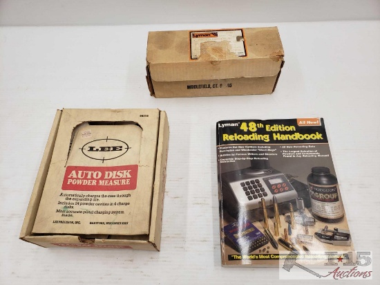 Lyman Reloading Handbook, Lyman Accuscale, Auto Disk Powder Measure