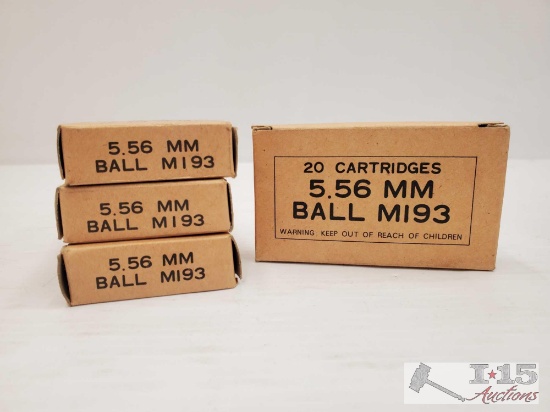 Approx 22 Rounds of 5.56mm and 20 Casings