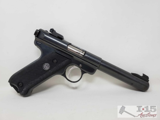 Ruger Mark II Target. 22lr Semi-Auto Pistol with Magazine and Case