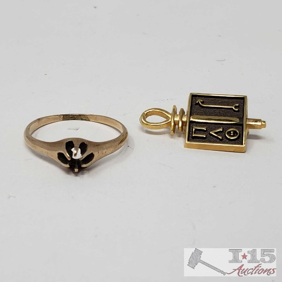 10k Gold Ring and Pin