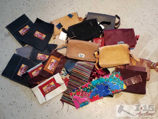 Assorted Fabric and Leather Scraps