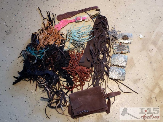 Belt Buckles, Leather Fringe Scraps and More!