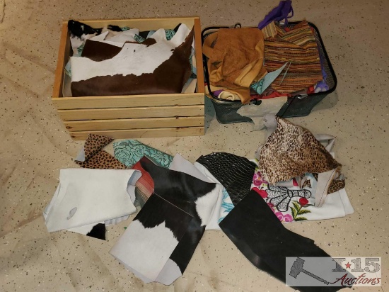 Assorted Scraps Including Hide, Leather, Exotic Leather and More!