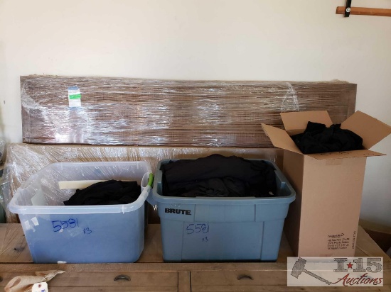3 Totes Full of Black Long Sleeve Shirts